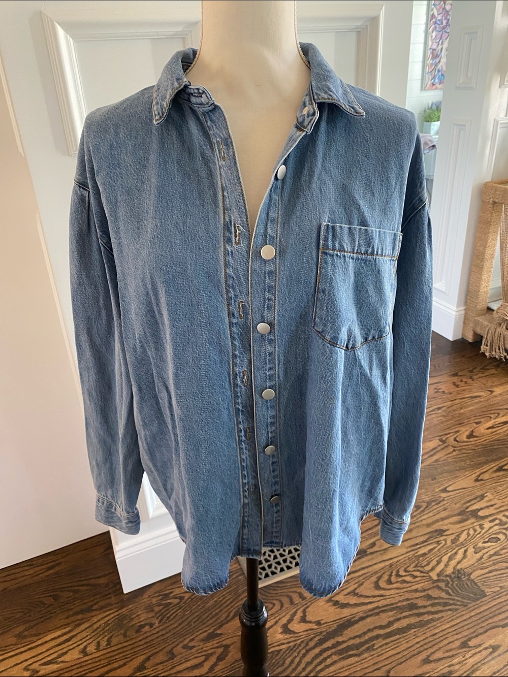 Jane and Delancey Light Blue Denim Button-Down Shirt